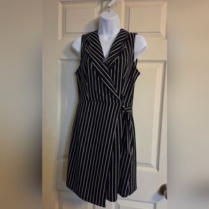Papaya Striped Sleeveless Wrap Dress Small* (See Pics)